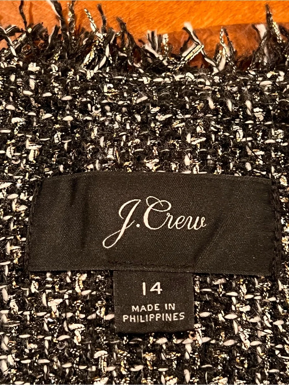 J.Crew Women’s Lady Jacket Sparkling Constellation Tweed 14 Gray Black Velvet